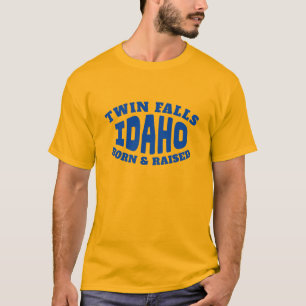 Twin Falls Idaho Nacido y camiseta levantada