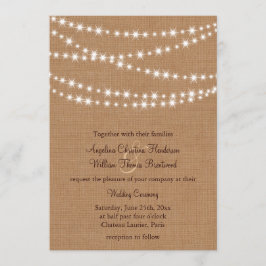 Twinkle ilumina la invitación a la boda en Burlap