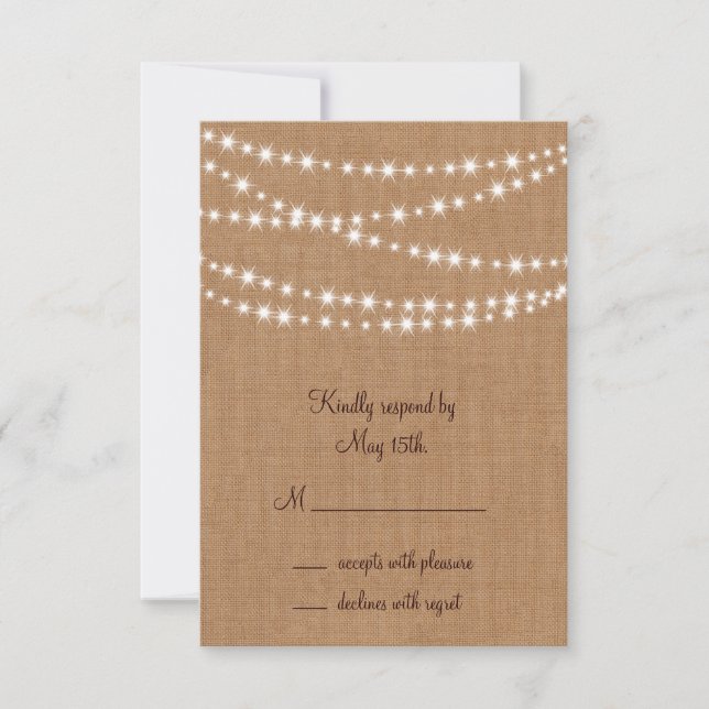 Twinkle ilumina RSVP en Burlap (Anverso)