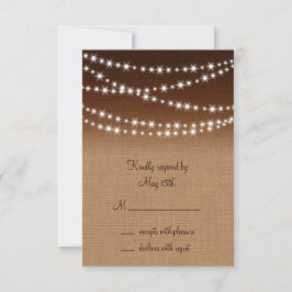 Twinkle ilumina RSVP en la sombra de Burlap