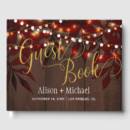 Twinkle lights libro de invitado de guion de oro b