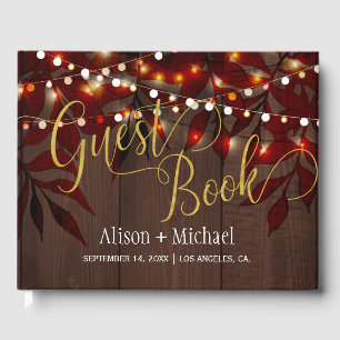 Twinkle lights libro de invitado de guion de oro b