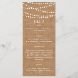 Twinkle LIghts Menu on Burlap
