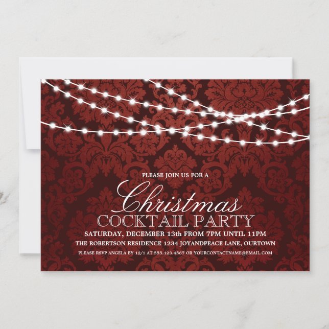 Twinkle Lights Navidades Invitación a una fiesta d (Anverso)