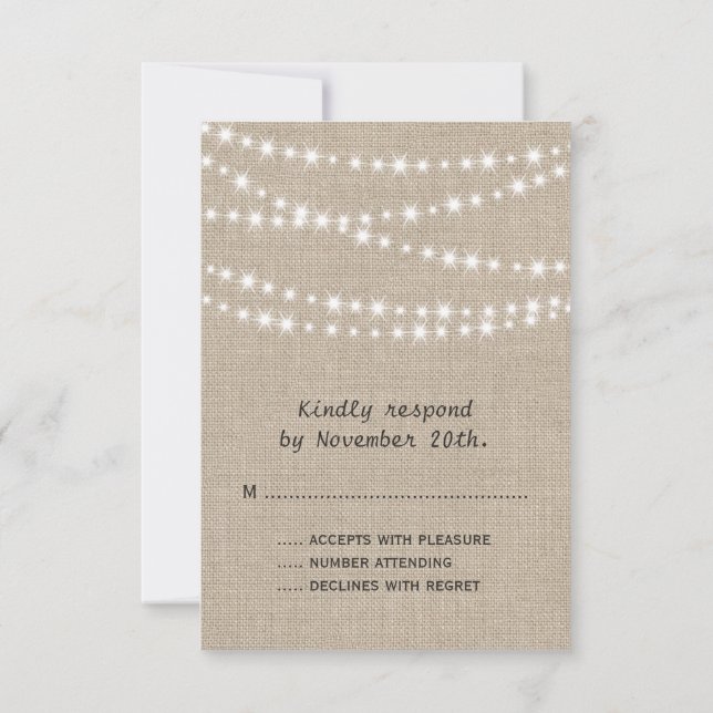Twinkle Lights Typography RSVP (Reverso)