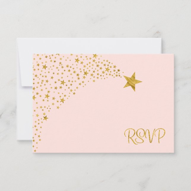 Twinkle Little Shooting Star Pink Gold RSVP (Anverso)