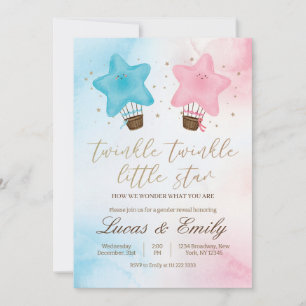 Twinkle Little Star Gender Revelan Invitación