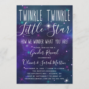 Twinkle Little Star Gender Revelan Invitación