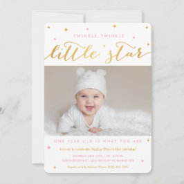 Twinkle Little Star Primer Chica de invitación por