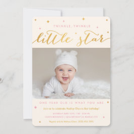 Twinkle Little Star Primer Chica de invitación por