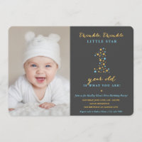 Twinkle Little Star Primer niño de invitaciones de