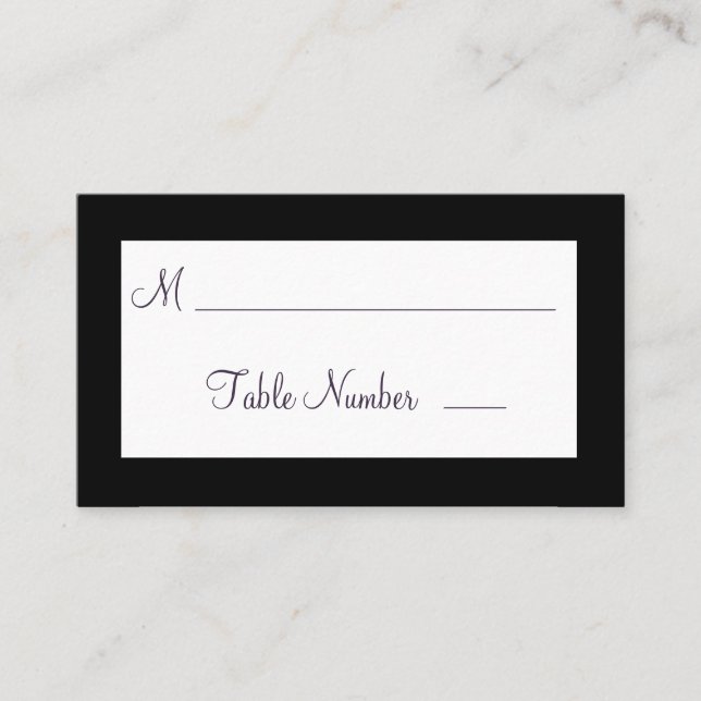 Twinkle Luces Boda Tarjetas de plaza (negro) (Anverso)