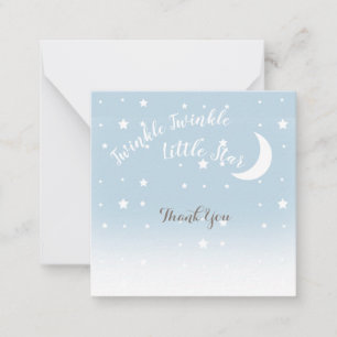 Twinkle pequeña estrella azul tarjeta de nota de a