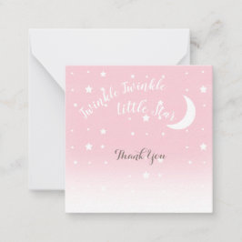 Twinkle pequeña estrella rosa tarjeta de notas de
