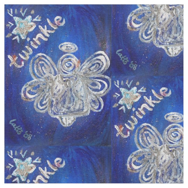 Twinkle Silver Guardian Angel Material de tela de  (De cerca)