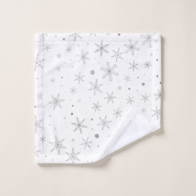 Twinkle Snowflake - Blanco y gris plateado (Toallita)