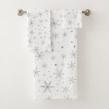 Twinkle Snowflake - Blanco y gris plateado