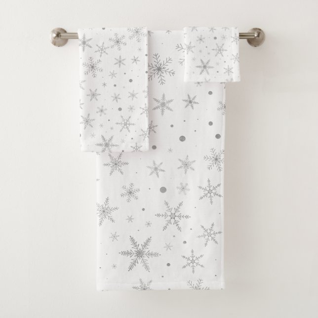Twinkle Snowflake - Blanco y gris plateado (In situ)
