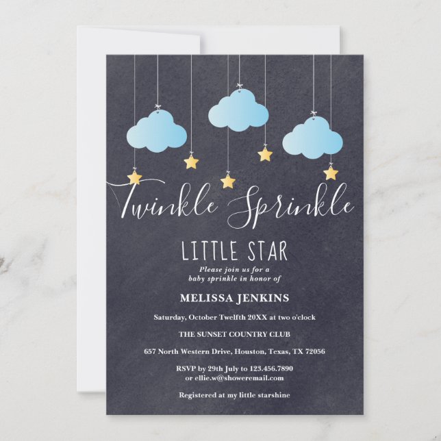 Twinkle Sprinkle Baby Sprinkle / Invitación para d (Anverso)