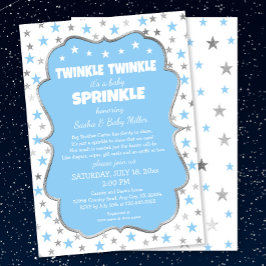 Twinkle Stars Baby Sprinkle boy invitaciones