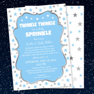 Twinkle Stars Baby Sprinkle boy invitaciones