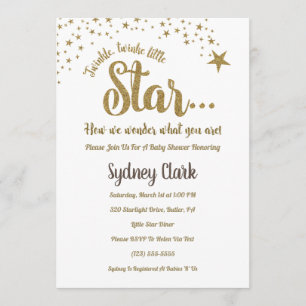 Twinkle Twinkle Género revelar invitación de Baby 