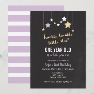 Twinkle Twinkle Invitación al cumpleaños