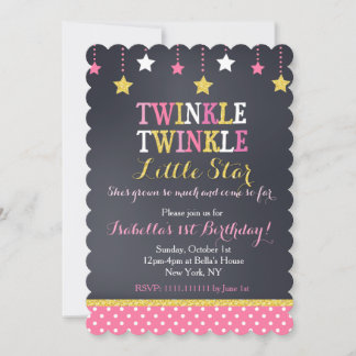 Twinkle Twinkle Invitación al cumpleaños de la peq
