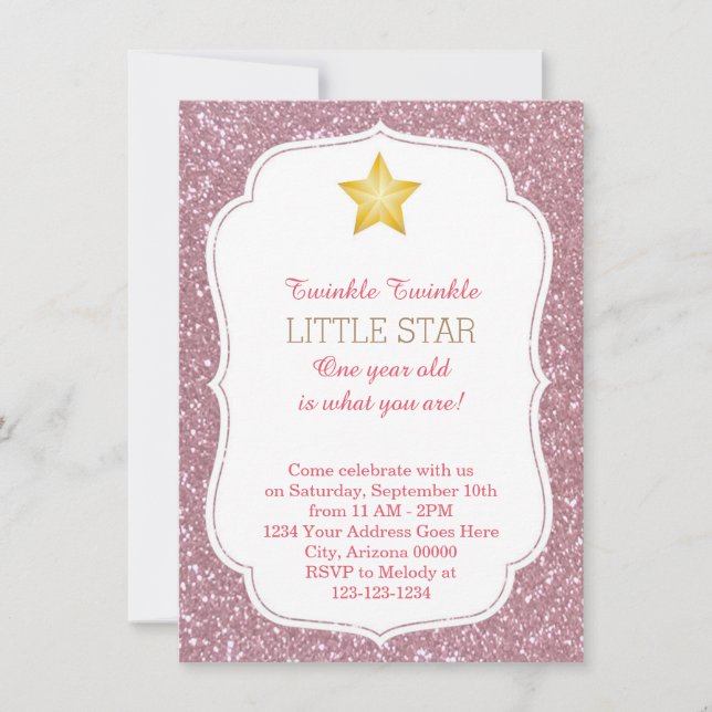 Twinkle Twinkle Invitación al cumpleaños de la peq (Anverso)