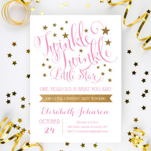 Twinkle Twinkle Invitación al cumpleaños de la peq