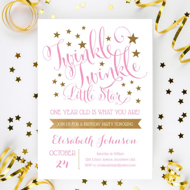 Twinkle Twinkle Invitación al cumpleaños de la peq (Subido por el creador)