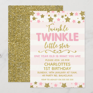 Twinkle twinkle Invitación al cumpleaños de Little