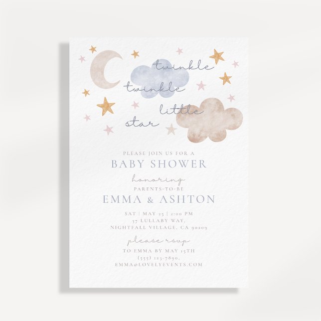 Twinkle Twinkle Invitación Baby Shower a Little St (Subido por el creador)
