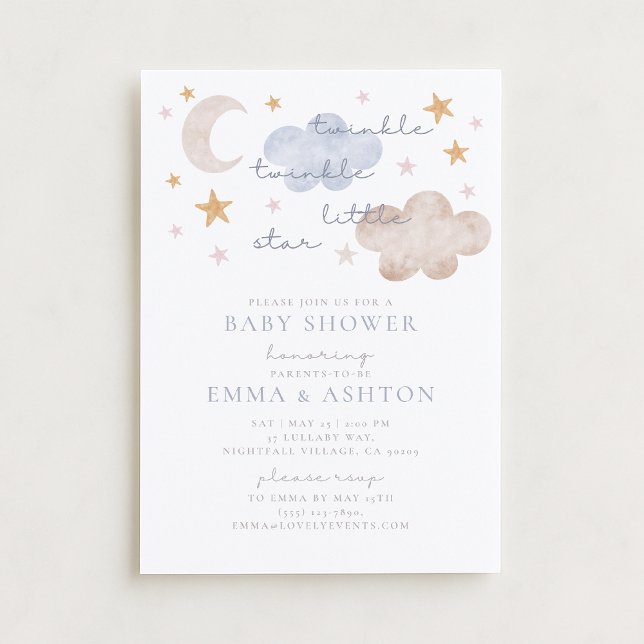 Twinkle Twinkle Invitación Baby Shower a Little St (Subido por el creador)