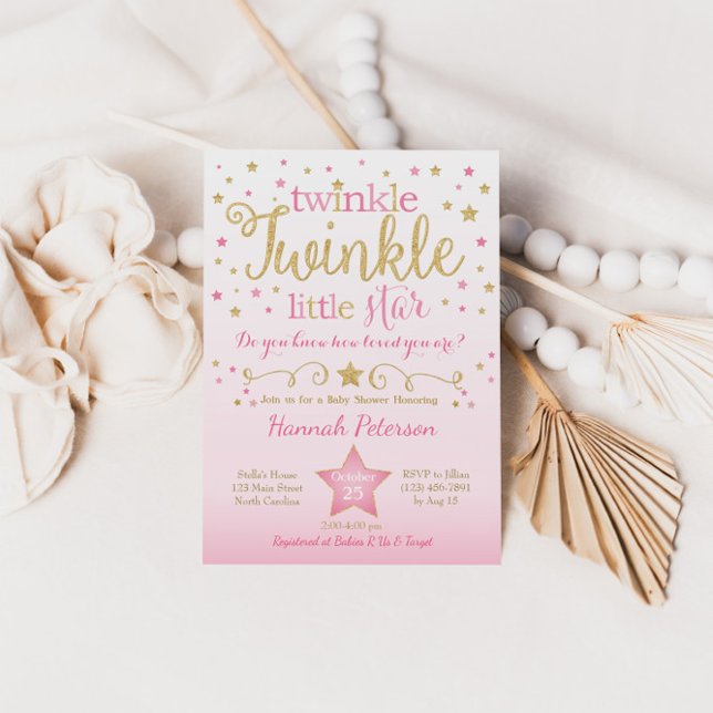 Twinkle Twinkle Invitación Baby Shower a Little St (Subido por el creador)