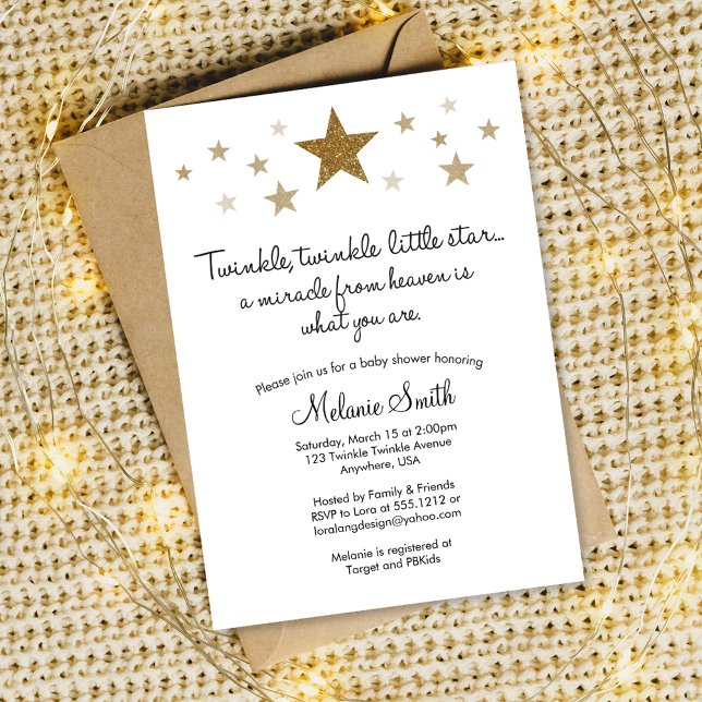 Twinkle Twinkle Invitación Baby Shower a Little St (Subido por el creador)