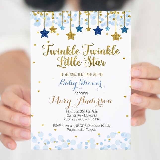 Twinkle Twinkle Invitación Baby Shower a Little St (Subido por el creador)