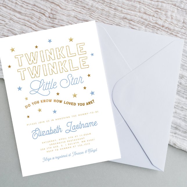 Twinkle Twinkle Invitación Baby Shower a Little St (Subido por el creador)