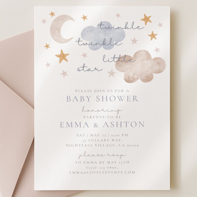 Twinkle Twinkle Invitación Baby Shower a Little St (Subido por el creador)