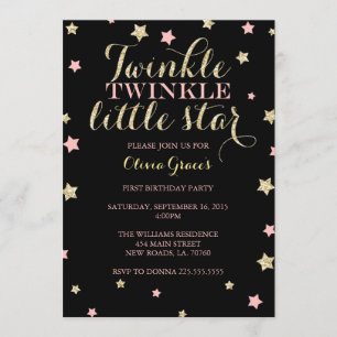 Twinkle Twinkle Invitaciones a cumpleaños de Estre