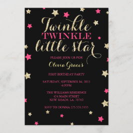 Twinkle Twinkle Invitaciones al cumpleaños de la p