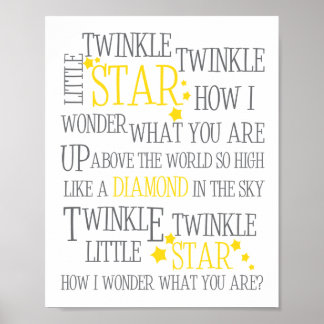 TWINKLE TWINKLE LITTLE STAR-8X10 IMPRESIÓN ARTÍSTI
