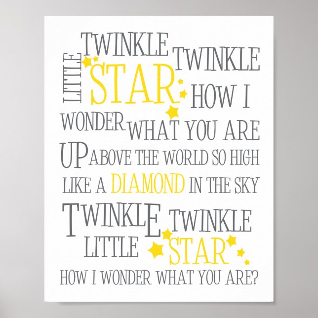 TWINKLE TWINKLE LITTLE STAR-8X10 IMPRESIÓN ARTÍSTI (Frente)