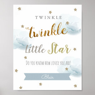 Twinkle Twinkle Little Star Arte de Guardería Azul