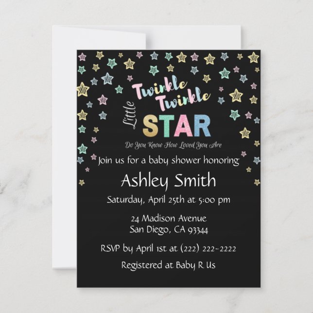 Twinkle Twinkle Little Star - Invitaciones persona (Anverso)