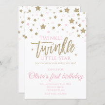 Twinkle Twinkle Little Star primera invitación par