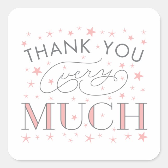 Twinkle Twinkle Muchas Gracias Pegatina Estrella (Anverso)