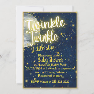 Twinkle Twinkle Pequeña estrella Invitación a la d