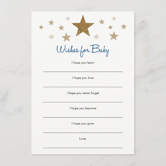 Twinkle Twinkle Pequeños deseos para las tarjetas  (Anverso)