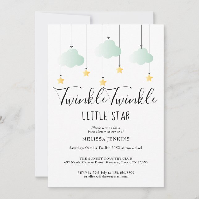 Twinkle Twinkle Todo En Uno Invitación de Sprinkle (Anverso)